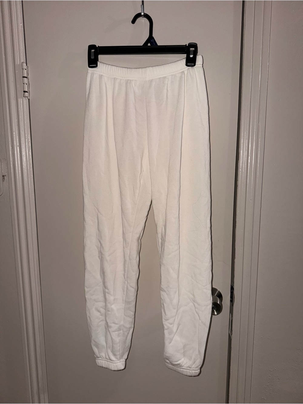 Katie J NYC White Fleece Jogger Pants